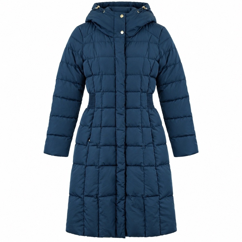 Cole Haan Womens Puffer Coat SS Polyester Navy Quilted Parka Winter Down Coa